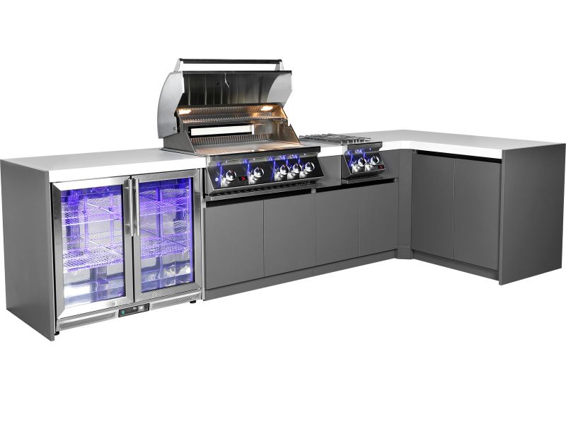 Whistler Fairford Outdoor Kitchen with Burford 5-Burner BBQ and side burner | 3.6M X 1.6M Full-Length