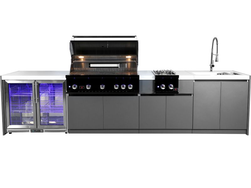 Whistler Fairford Outdoor Kitchen with Burford 5-Burner BBQ and side burner | 3.6M Full-Length