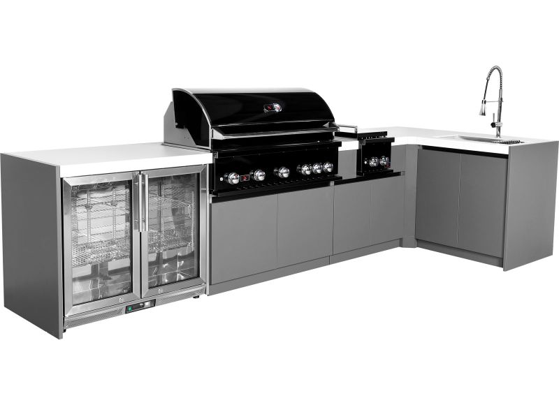 Whistler Fairford Outdoor Kitchen with Burford 5-Burner BBQ and side burner | 3.6M X 1.6M Full-Length