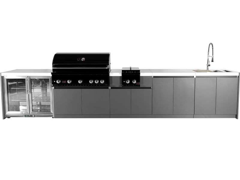 Whistler Fairford Outdoor Kitchen with Burford 5-Burner BBQ and side burner | 4.4M Full-Length