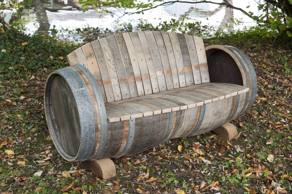 Wine Oak Barrel Lounge 2-Seater "Brandy" - Untreated