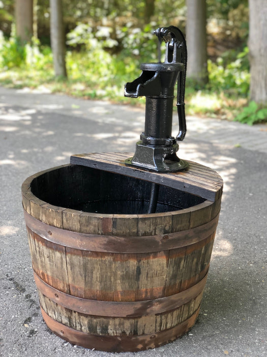 Oak Whisky Half Barrel with Iron Pump