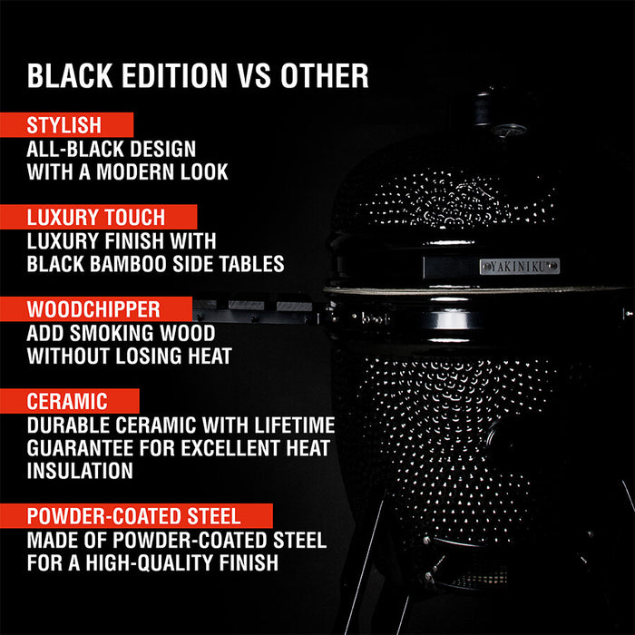 Yakiniku Medium 16" Kamado Black Edition and Trolley