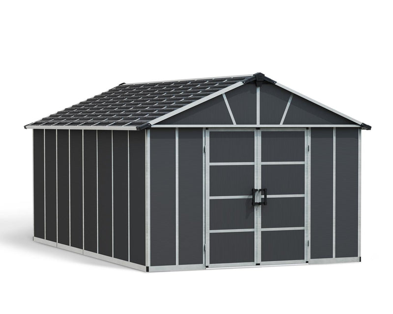 Yukon 11 ft. x 17 ft. Shed Kit With Floor - Dark Grey