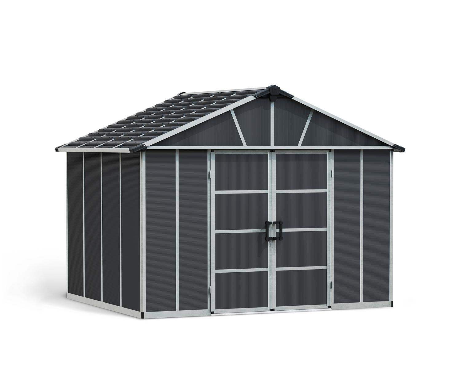 Yukon 11 ft. x 9 ft. Shed Kit With Floor - Dark Grey