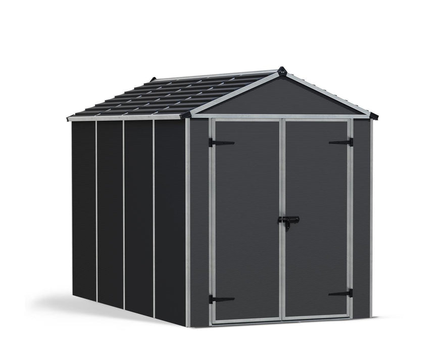 Rubicon 6 ft. x 10 ft. Shed With Floor - Dark Grey Panels