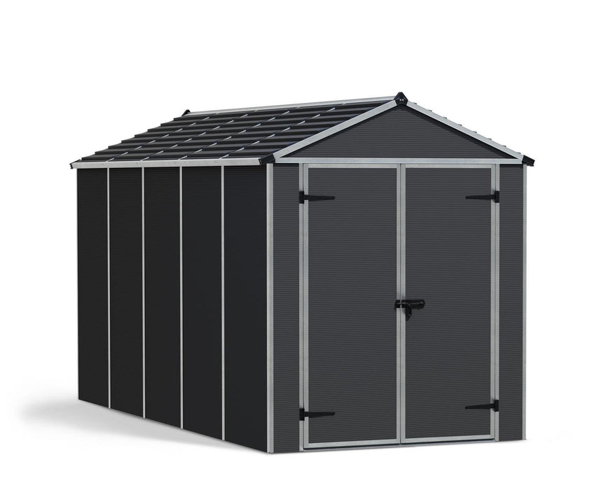 Rubicon 6 ft. x 12 ft. Shed With Floor - Dark Grey Panels