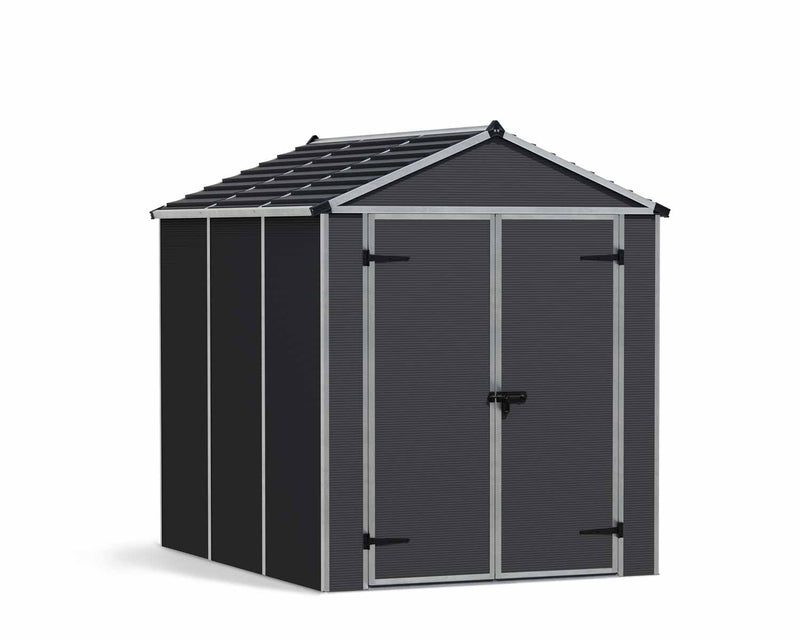 Rubicon 6 ft. x 8 ft. Shed With Floor - Dark Grey Panels
