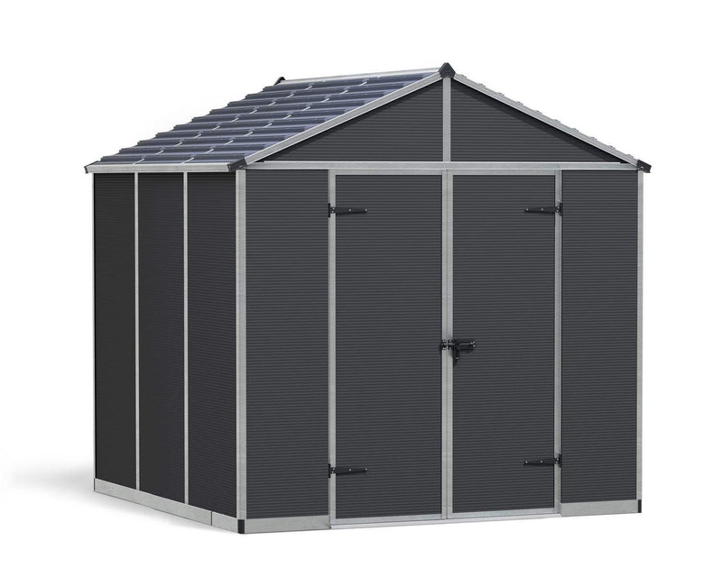 Rubicon 8 ft. x 8 ft. Shed With Floor - Dark Grey Panels