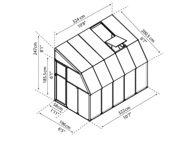 Enclosed Gazebo 6 ft. x 10 ft. Solarium Kit - White Structure & Hybrid Panels