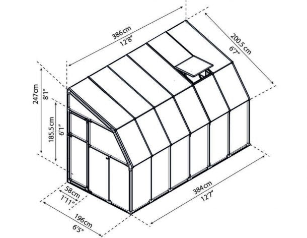 Enclosed Gazebo 6 ft. x 14 ft. Solarium Kit - White Structure & Hybrid Panels