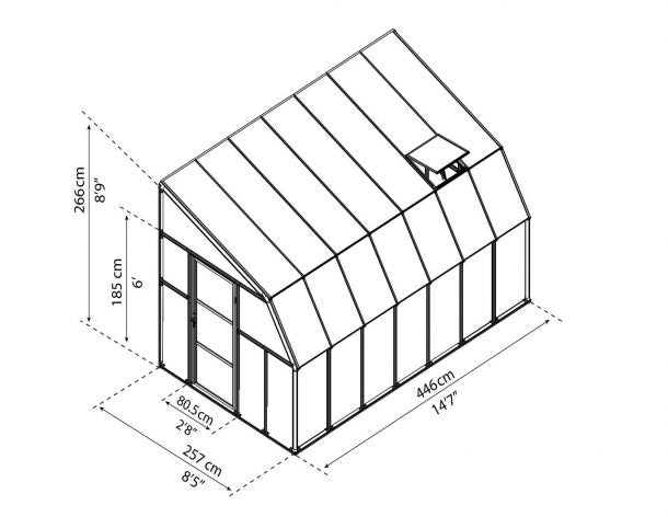 Enclosed Gazebo 8 ft. x 14 ft. Solarium Kit - White Structure & Hybrid Panels