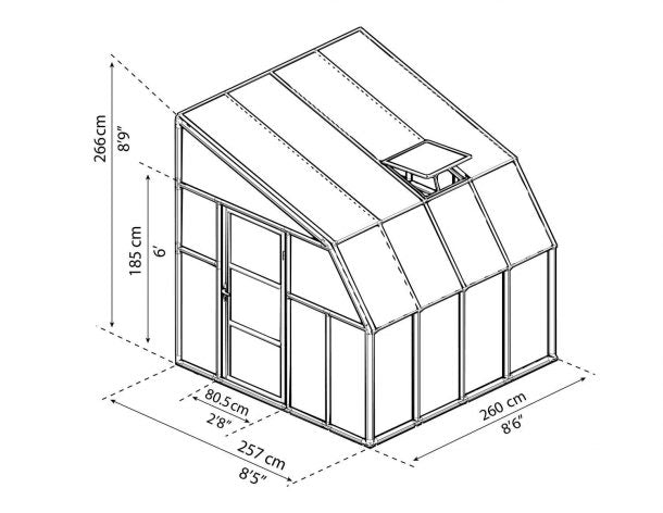 Enclosed Gazebo 8 ft. x 8 ft. Solarium Kit - White Structure & Hybrid Panels