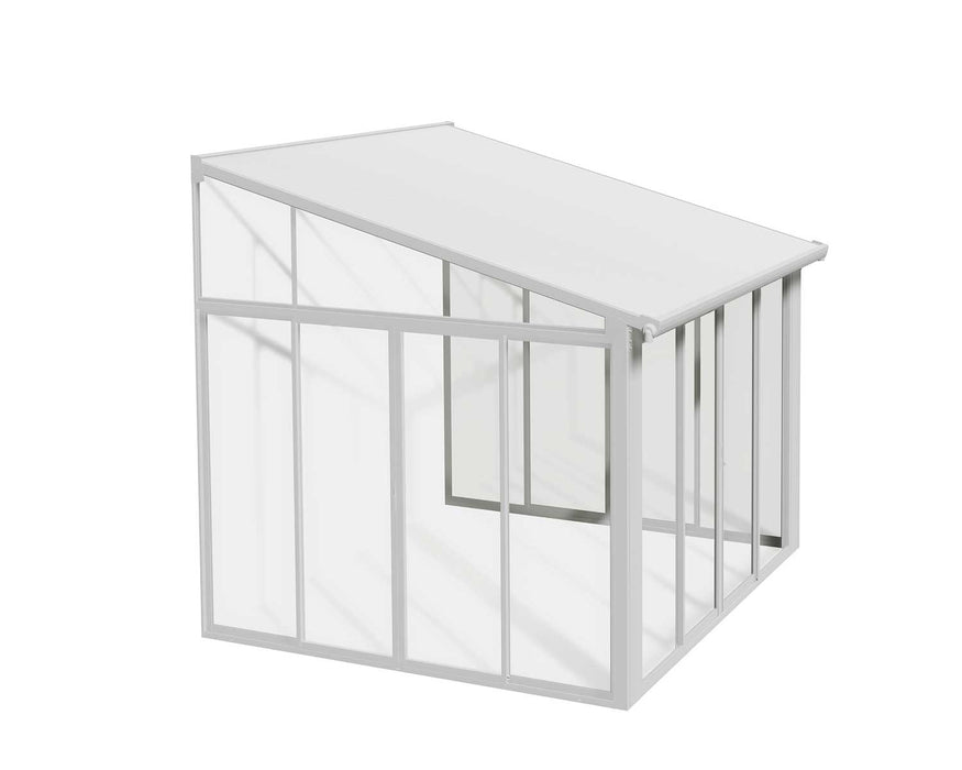 Enclosed Gazebo -Sanremo 10 ft. x 10 ft. Solarium Kit - White Structure & White Panels