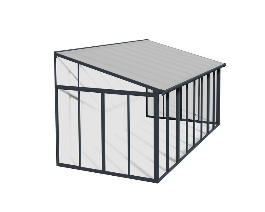 Enclosed Gazebo-Sanremo 10 ft. x 18 ft. Solarium Kit - Grey Structure & Hybrid Panels