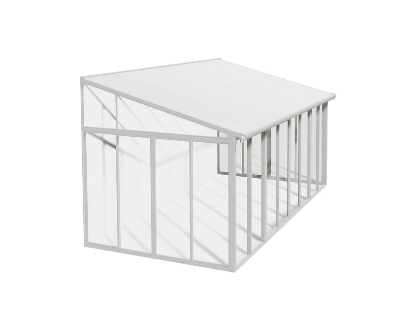 Enclosed Gazebo -Sanremo 10 ft. x 18 ft. Solarium Kit - White Structure & White Hybrid Panels