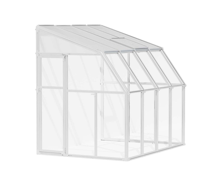 Enclosed Gazebo 6 ft. x 8 ft. Solarium Kit - White Structure & Hybrid Panels