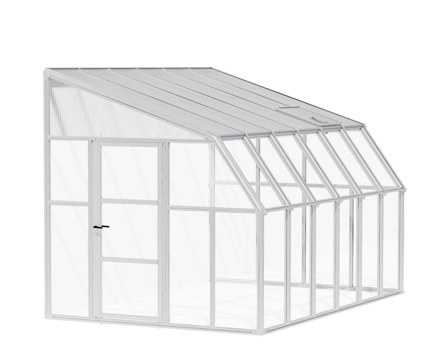 Enclosed Gazebo 8 ft. x 12 ft. Solarium Kit - White Structure & Hybrid Panels