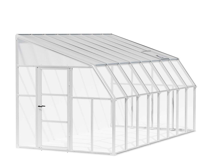 Enclosed Gazebo 8 ft. x 16 ft. Solarium Kit - White Structure & Hybrid Panels