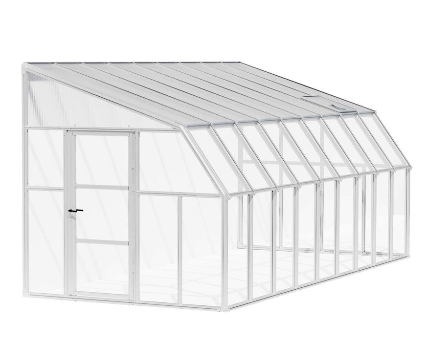 Enclosed Gazebo 8 ft. x 18 ft. Solarium Kit - White Structure & Hybrid Panels