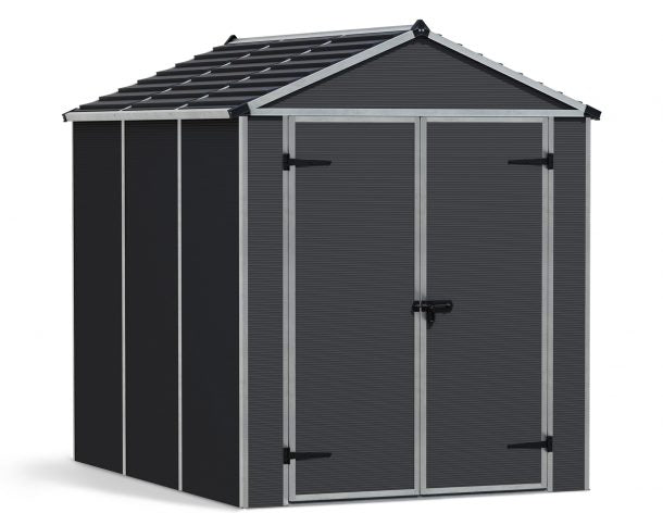 Rubicon 6 ft. x 8 ft. Shed With Floor - Dark Grey Panels