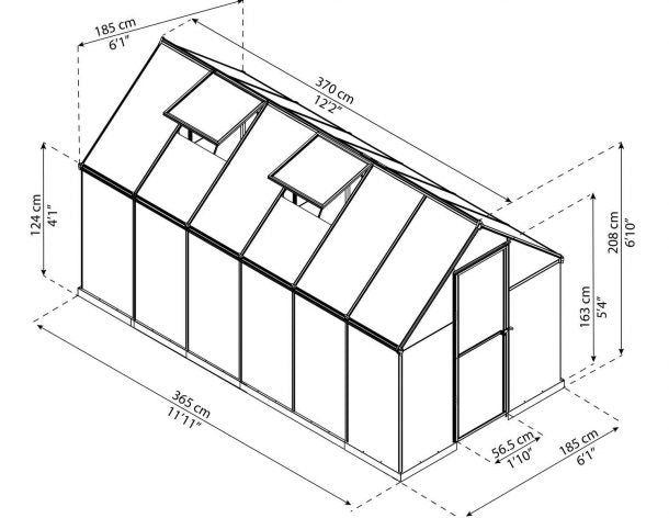 Mythos 6 ft. x 12 ft. Greenhouse Kit - Twinwall Panels