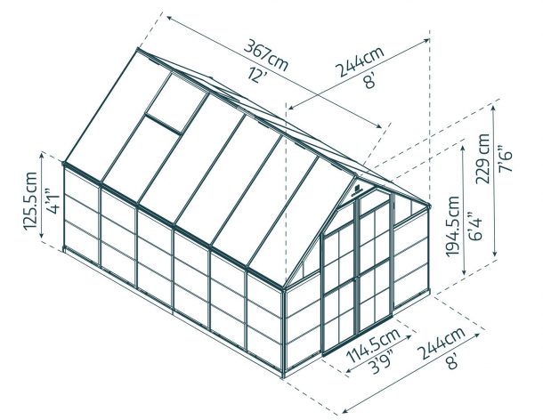 Balance 8 ft. x 12 ft. Greenhouse Kit - Hybrid Panels