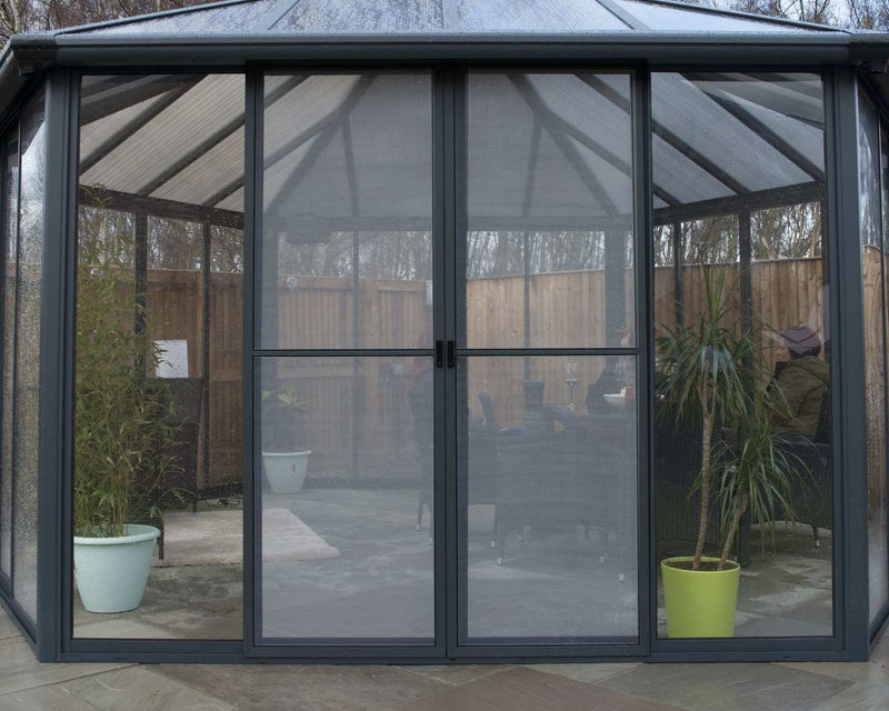 Enclosed Gazebo Garda 17 ft. x. 20 ft Kit - Grey Structure & Hybrid Panels