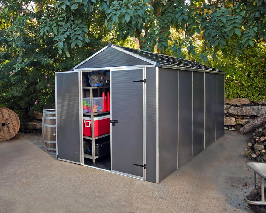 Rubicon 6 ft. x 12 ft. Shed With Floor - Dark Grey Panels
