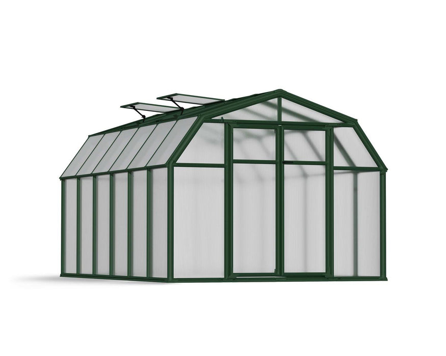 Hobby Gardener 8 ft. x 12 ft. Greenhouse Kit - Green Structure & Frost Twinwall Panels