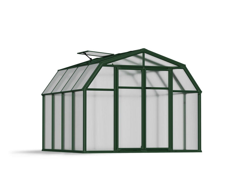 Hobby Gardener 8 ft. x 8 ft. Greenhouse Kit - Green Structure & Frost Twinwall Panels