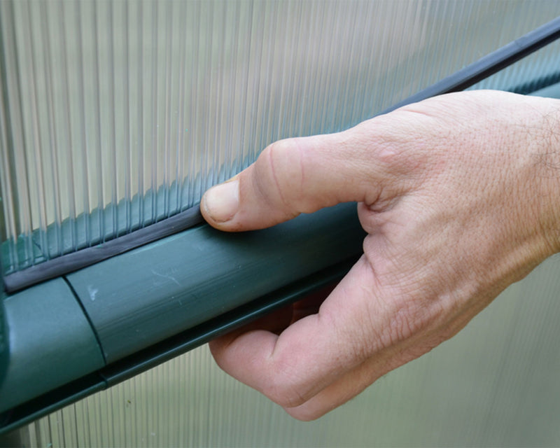 Hobby Gardener 8 ft. x 16 ft. Greenhouse Kit - Green Structure & Frost Twinwall Panels