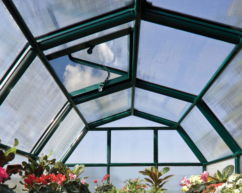 Hobby Gardener 8 ft. x 16 ft. Greenhouse Kit - Green Structure & Frost Twinwall Panels