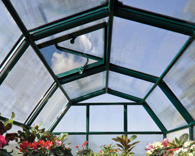 Hobby Gardener 8 ft. x 12 ft. Greenhouse Kit - Green Structure & Frost Twinwall Panels