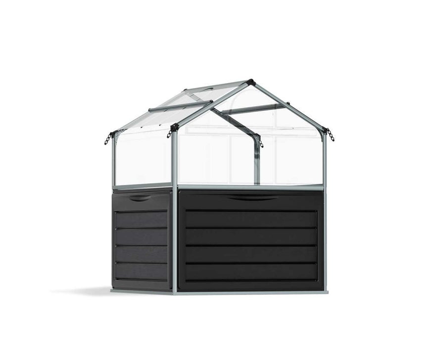 Plant Inn 4 ft. x 4 ft. Greenhouse Kit - Silver Structure & Twin Wall Panels