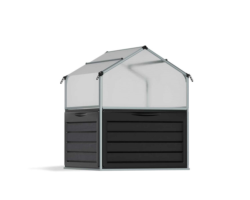 Plant Inn 4 ft. x 4 ft. Greenhouse Kit - Silver Structure & Twin Wall Panels
