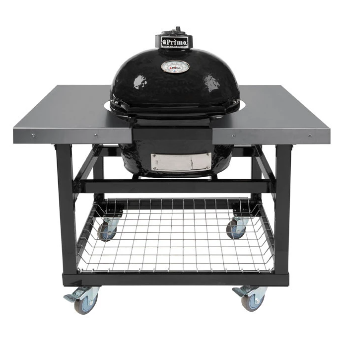 Primo Oval 200 Grill With Steel Cart & Side Shelves