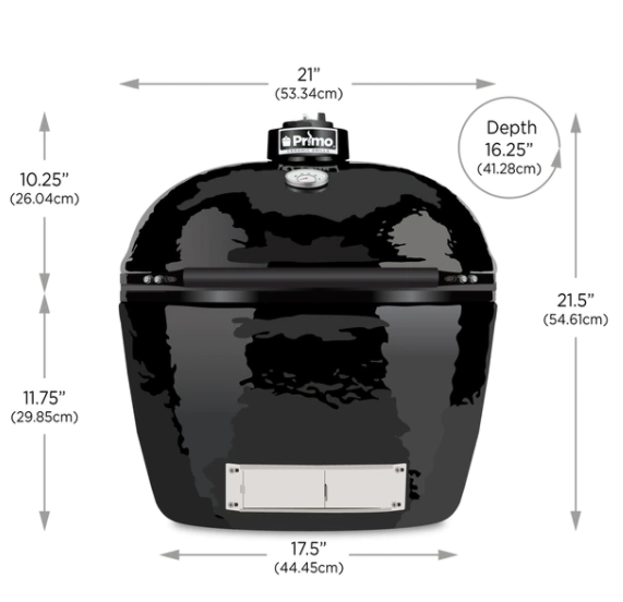 Primo Oval 200 Grill With Steel Cart & Side Shelves