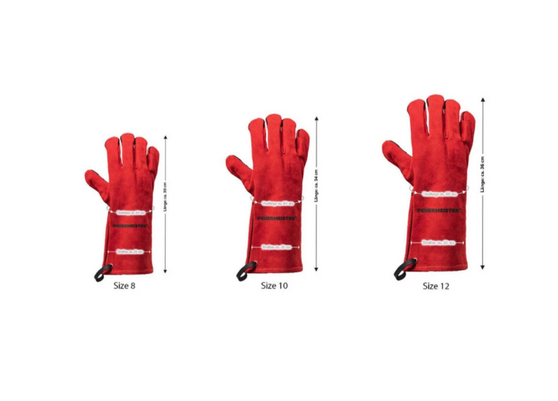 Feuermeister Grill Gloves in Red Leather