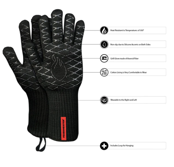 Feuermeister Grill Gloves Aramid Black
