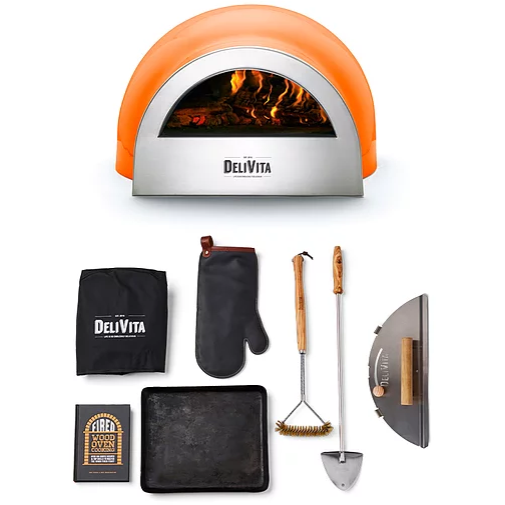 DeliVita Pizza Oven Orange Blaze Wood-Fired Chefs Collection