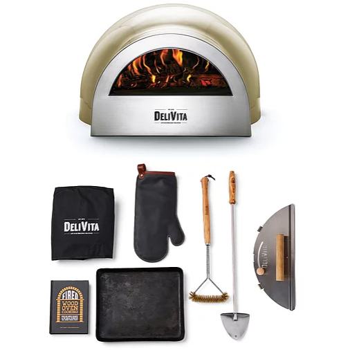 DeliVita Wood-Fired Pizza Oven - Olive Green - Chefs Collection