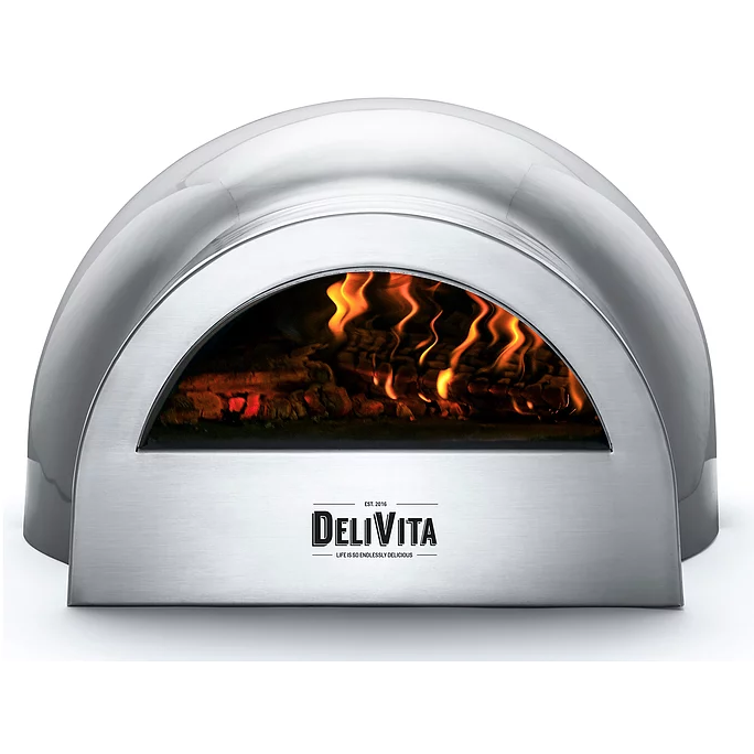 DeliVita Eco Wood & Gas Fired Oven - Hale Grey + Regulator & Hose