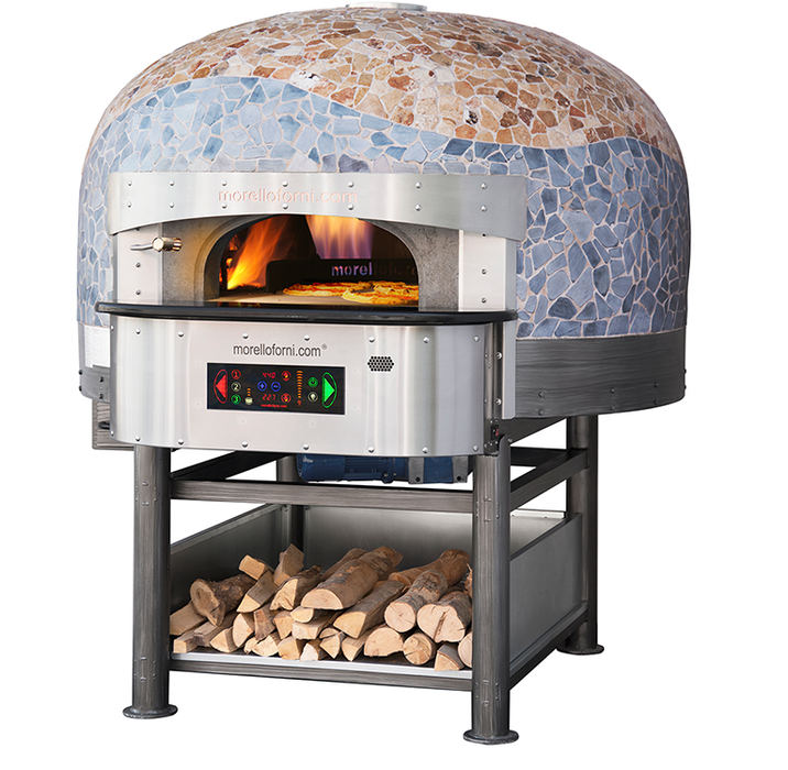 MORELLO FORNI FGRI hybrid gas/wood dome pizza oven - rotating oven floor