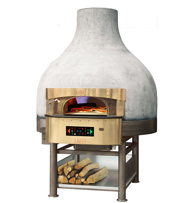 MORELLO FORNI FGRI hybrid gas/wood dome pizza oven - rotating oven floor