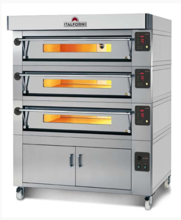 ITALFORNI es9-3 heavy duty triple deck electric pizza oven - 27 x 12" pizzas