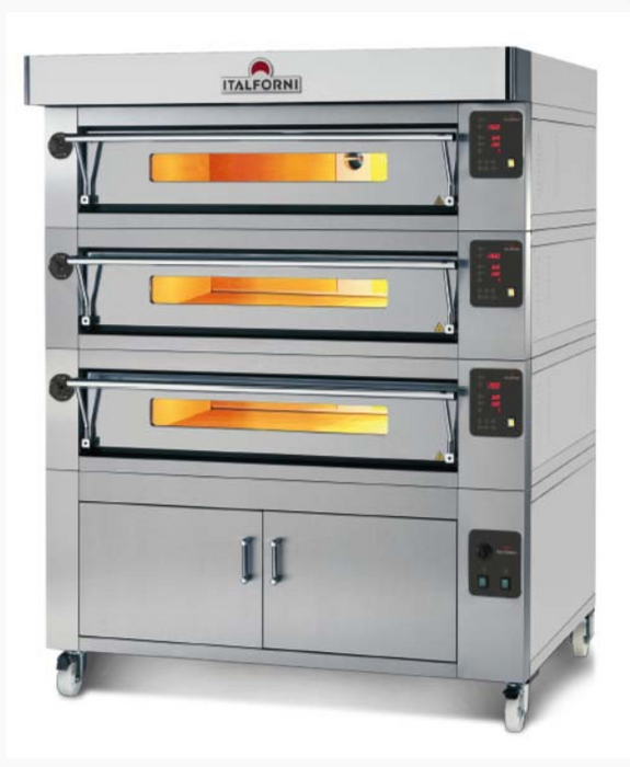 ITALFORNI es6-3 heavy duty triple deck electric pizza oven - 24 x 12" pizzas
