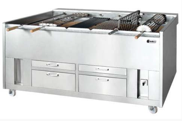 GrelhacoROC1-052 Robata Charcoal Chargrill with 5 Rotating Spits