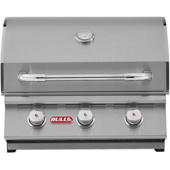 Bull Steer Built-in 3 Burner Gas BBQ Grill - Stainless Steel