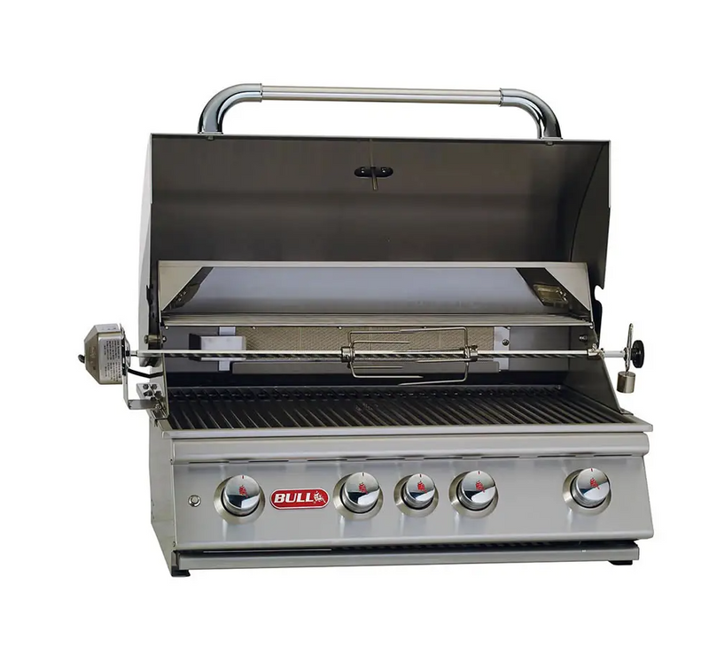 Bull Angus Built-in 4 Burner Gas BBQ Grill - Stainless Steel